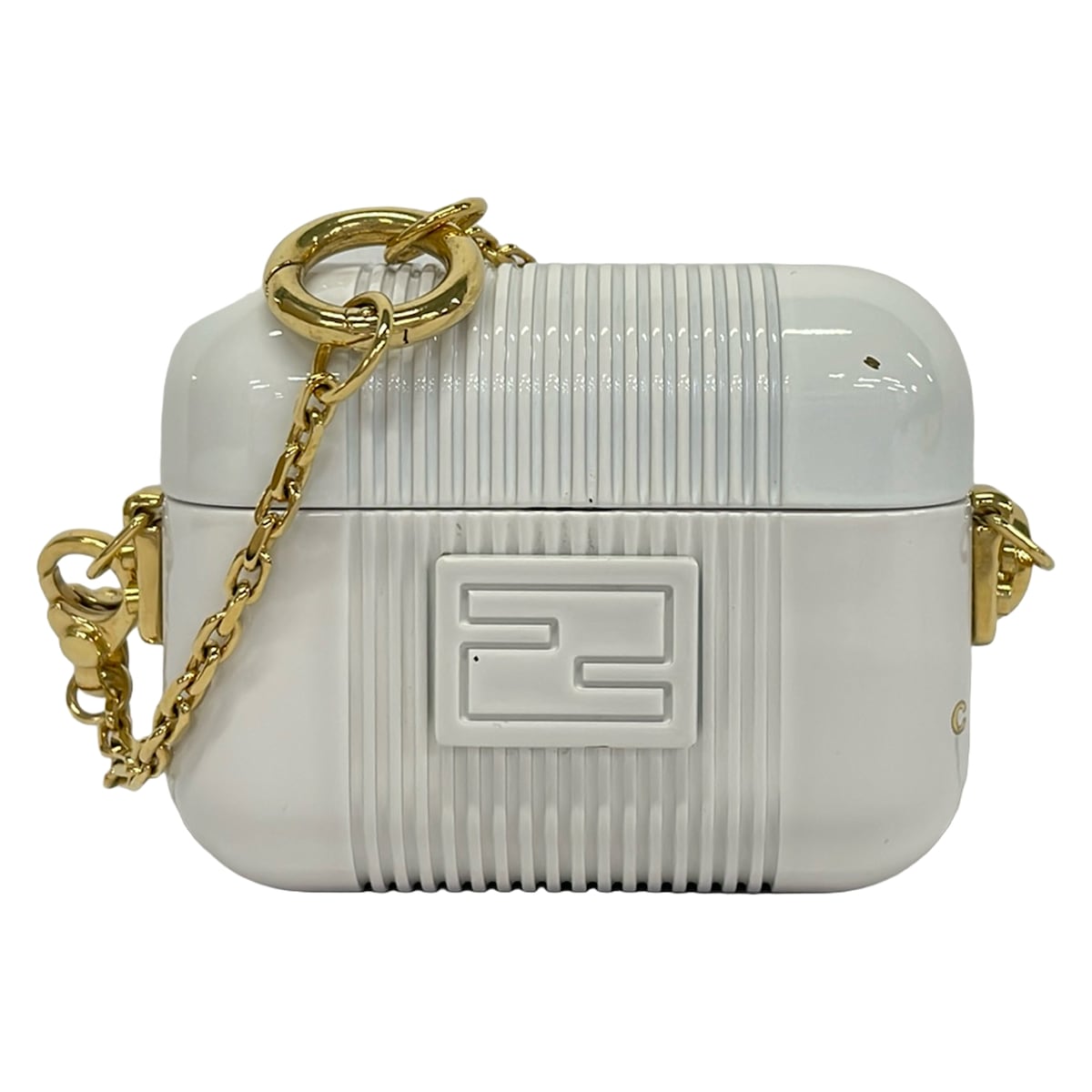 Fendi Accessory Case Light Gray Gold Aluminium Hardware